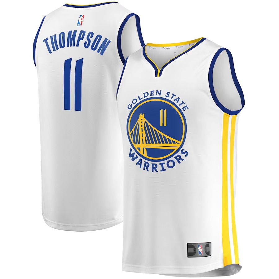 Men Golden State Warriors #11 Klay Thompson Fanatics Branded White 2022-23 Fast Break Replica Player NBA Jersey